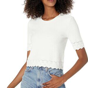 Fancy Stitch Short Sleeve Tee - New With Tags - NEVER WORN - Blanc de Blanc